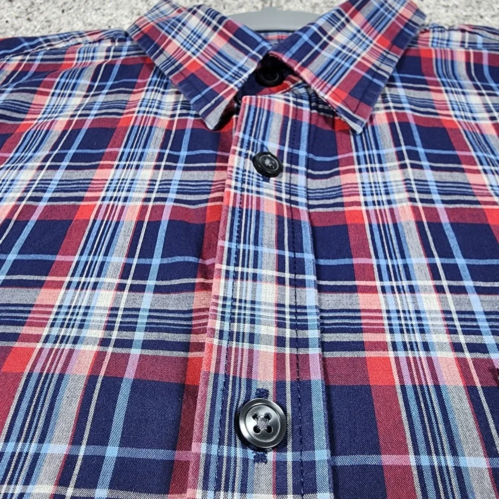 Banana Republic Button Down Mens L Slim Fit Soft Wash Plaid Shirt Excellent